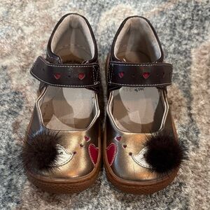Livie & Luca Brown and Gold hedgehog Shoes GUC size 11 limited edition